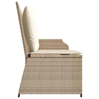 Gartenbank mit Kissen Beige Poly Rattan