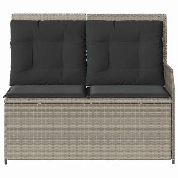 Gartenbank mit Kissen Hellgrau Poly Rattan