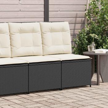 Gartensofa mit Kissen Schwarz Poly Rattan