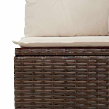 Gartensofa mit Kissen Braun Poly Rattan