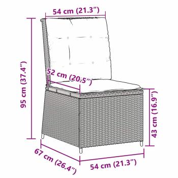 Gartensofa mit Kissen Braun Poly Rattan
