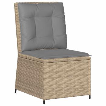 Gartensofa mit Kissen Beige Poly Rattan