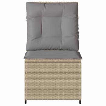 Gartensofa mit Kissen Beige Poly Rattan