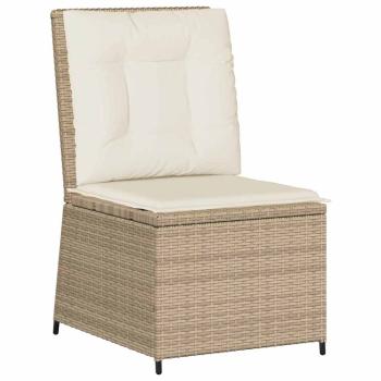 Gartensofa mit Kissen Beige Poly Rattan