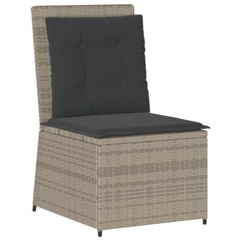 Gartensofa mit Kissen Hellgrau Poly Rattan