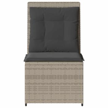 Gartensofa mit Kissen Hellgrau Poly Rattan