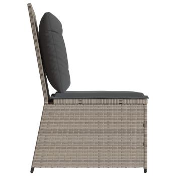 Gartensofa mit Kissen Hellgrau Poly Rattan