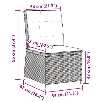 Gartensofa mit Kissen Hellgrau Poly Rattan