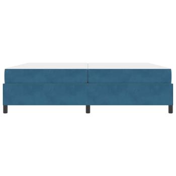 Bettgestell mit Matratze Dunkelblau und Weiß 200 x 200 cm Samt
