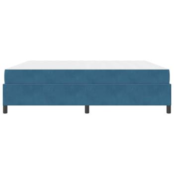 Bettgestell mit Matratze Dunkelblau und Weiß 200 x 200 cm Samt