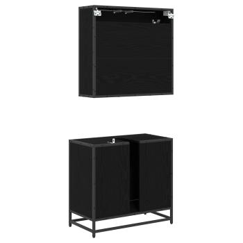 Badezimmermöbel Set 2 pcs Schwarze Eiche 65 x 33 x 60 cm