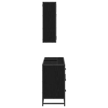 Badezimmermöbel Set 2 pcs Schwarze Eiche 80 x 33 x 60 cm