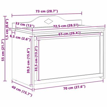 Box mit Stauraum und Tafelvorderseite ROROS Grau und Weiß