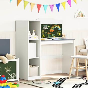 Kreidetafel Schreibtisch Weiß und grau 120 x 45 x 118.5 cm
