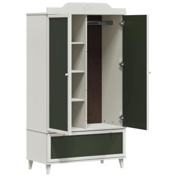 Kreidetafel Kleiderschrank mit Schubladen Weiß Holzwerkstoff
