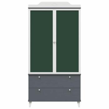 Kreidetafel Kleiderschrank mit Tür Grau und Weiß Holzwerkstoff