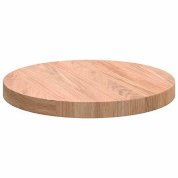 Tischplatte Hellbraun Ø 30 x 2.5 cm Massives Eichenholz