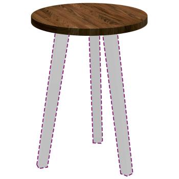 Tischplatte Hellbraun Ø 40 x 2.5 cm Massives Eichenholz