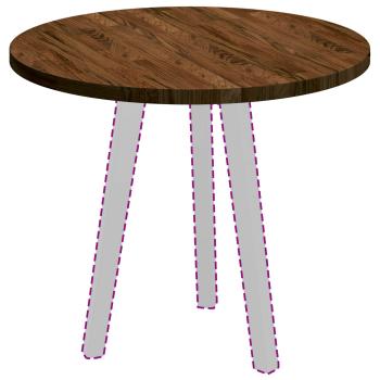 Tischplatte Hellbraun Ø 60 x 2.5 cm Massives Eichenholz