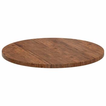 Tischplatte Dunkelbraun Ø 70 x 2.5 cm Massives Eichenholz
