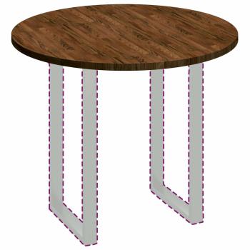 Tischplatte Dunkelbraun Ø 90 x 2.5 cm Massives Eichenholz