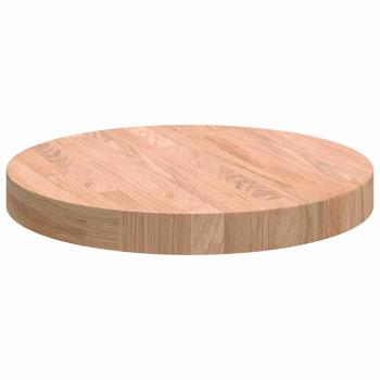 Tischplatte Sonstiges Hellbraun Ø 40 x 4 cm Massives Eichenholz