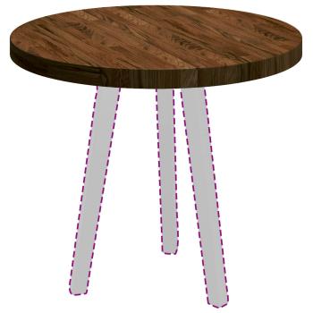 Tischplatte Dunkelbraun Ø 60 x 4 cm Massives Eichenholz