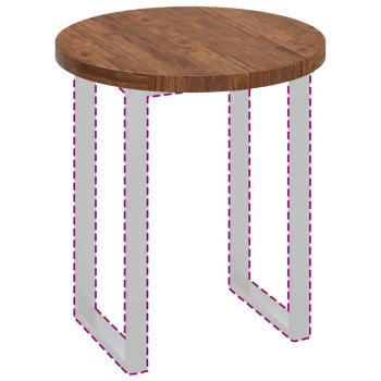 Tischplatte Dunkelbraun Ø 70 x 4 cm Massives Eichenholz