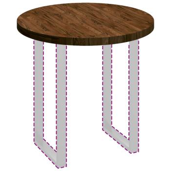 Tischplatte Dunkelbraun Ø 80 x 4 cm Massives Eichenholz