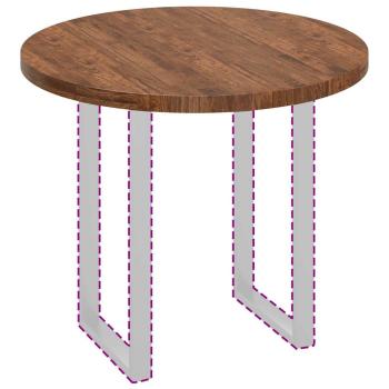 Tischplatte Dunkelbraun Ø 90 x 4 cm Massives Eichenholz