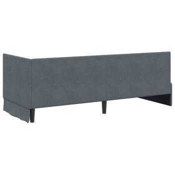 Eckbettgestell mit Kopfteil Dunkelgrau 80 x 200 cm Samt