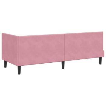 Eckbettgestell mit Kopfteil Rosa 80 x 200 cm Samt