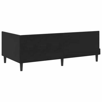 Eckbettgestell mit Kopfteil Schwarz 90 x 190 cm Samt