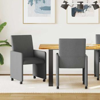 ARDEBO.de - Esszimmerstuhl mit Rad 2 pcs Dunkelgrau 57 x 66 x 94 cm Stoff