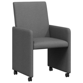 Esszimmerstuhl mit Rad 2 pcs Dunkelgrau 57 x 66 x 94 cm Stoff