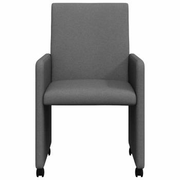 Esszimmerstuhl mit Rad 2 pcs Dunkelgrau 57 x 66 x 94 cm Stoff