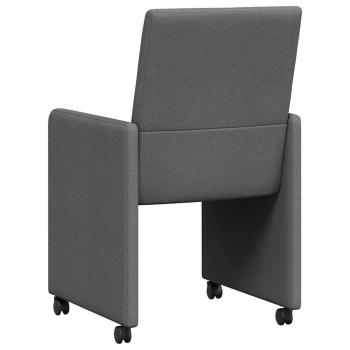 Esszimmerstuhl mit Rad 2 pcs Dunkelgrau 57 x 66 x 94 cm Stoff