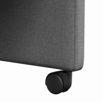 Esszimmerstuhl mit Rad 2 pcs Dunkelgrau 57 x 66 x 94 cm Stoff