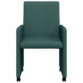 Esszimmerstuhl mit Rad 2 pcs Dunkelgrün 57 x 66 x 94 cm Stoff