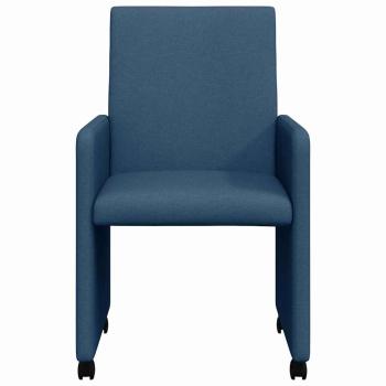 Esszimmerstuhl mit Kissen 2 pcs Blau 57 x 66 x 94 cm Stoff