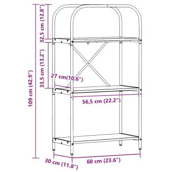 Regal Eiche handwerklich 60 x 30 x 109 cm Holzwerkstoff