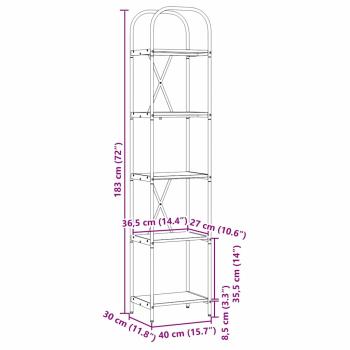 Regal Altholz 40 x 30 x 183 cm Holzwerkstoff