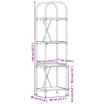 Regal Grau Sonoma 40 x 30 x 146 cm Holzwerkstoff