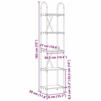 Regal Grau Sonoma 40 x 30 x 183 cm Holzwerkstoff
