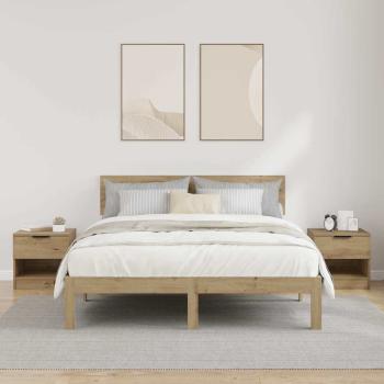 Bettschrank 2 pcs Eiche handwerklich 40 x 39 x 40 cm