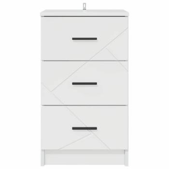 Nachttisch Hochglanz-Weiß 38 x 38 x 66 cm Holzwerkstoff