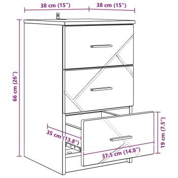 Nachttisch Braune Eiche 38 x 38 x 66 cm Holzwerkstoff