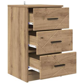 Nachttisch Eiche handwerklich 38 x 38 x 66 cm Holzwerkstoff