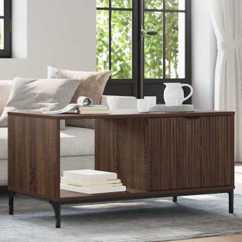 ARDEBO.de - Couchtisch Braune Eiche 90 x 49 x 46 cm Holzwerkstoff