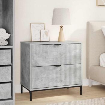 ARDEBO.de - Nachttisch Betongrau 63,5 x 36 x 61 cm Holzwerkstoff